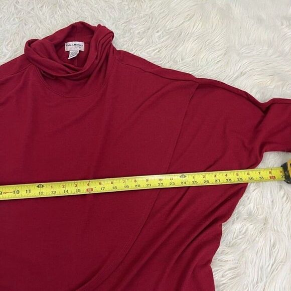 Kate & Mallory Red Stretch Rayon Dolman Sleeved Tulip Wrap Knit Pullover Size XL - Picture 5 of 10